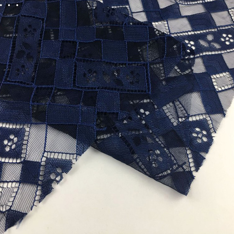 Dress Geometric Cutwork Lace Fabric for Women's Wear Wholesale Supplie 3